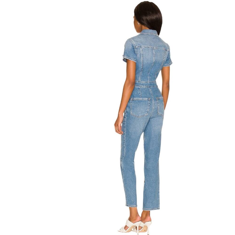 Good American Fit For Success Denim Jumpsuit NWT Medium Utility Chic Blue - Picture 4 of 14